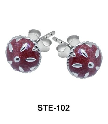 Circular Enamel Stud Earring STE-102